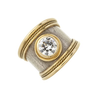 Lot 111 - Elizabeth Gage, an 18ct gold diamond single-stone band ring