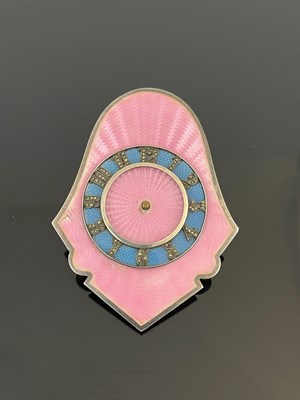 Lot 421 - A Swiss Art Deco silver and guilloche enamel...