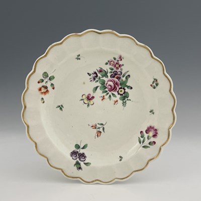 Lot 975 - A Worcester polychrome floral plate, circa...