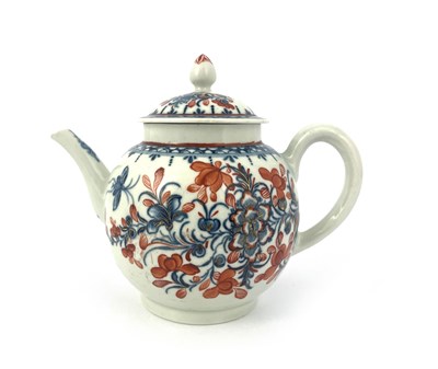 Lot 989 - A Worcester blue and white Imari teapot,...