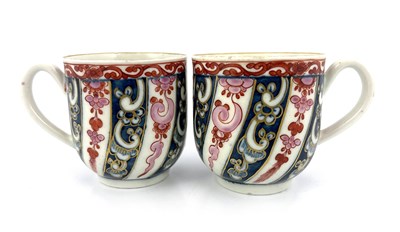 Lot 974 - A pair of Worcester polychrome coffee cups,...