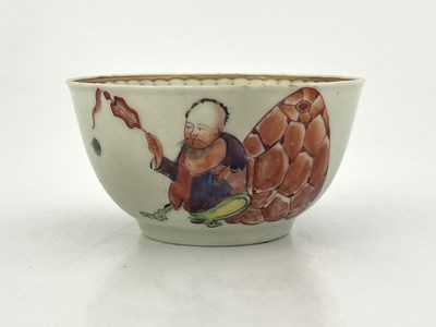 Lot 976 - A Worcester polychrome tea bowl, circa 1760,...