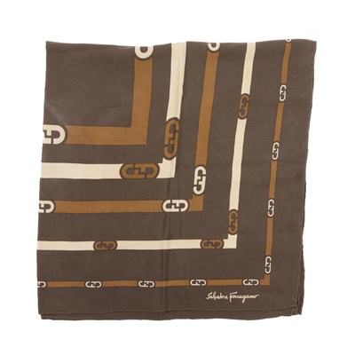 Lot 455 - Salvatore Ferragamo, a silk scarf, featuring a...