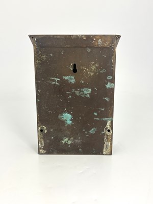 Lot 127 - An Arts and Crafts copper letter box, repousse...