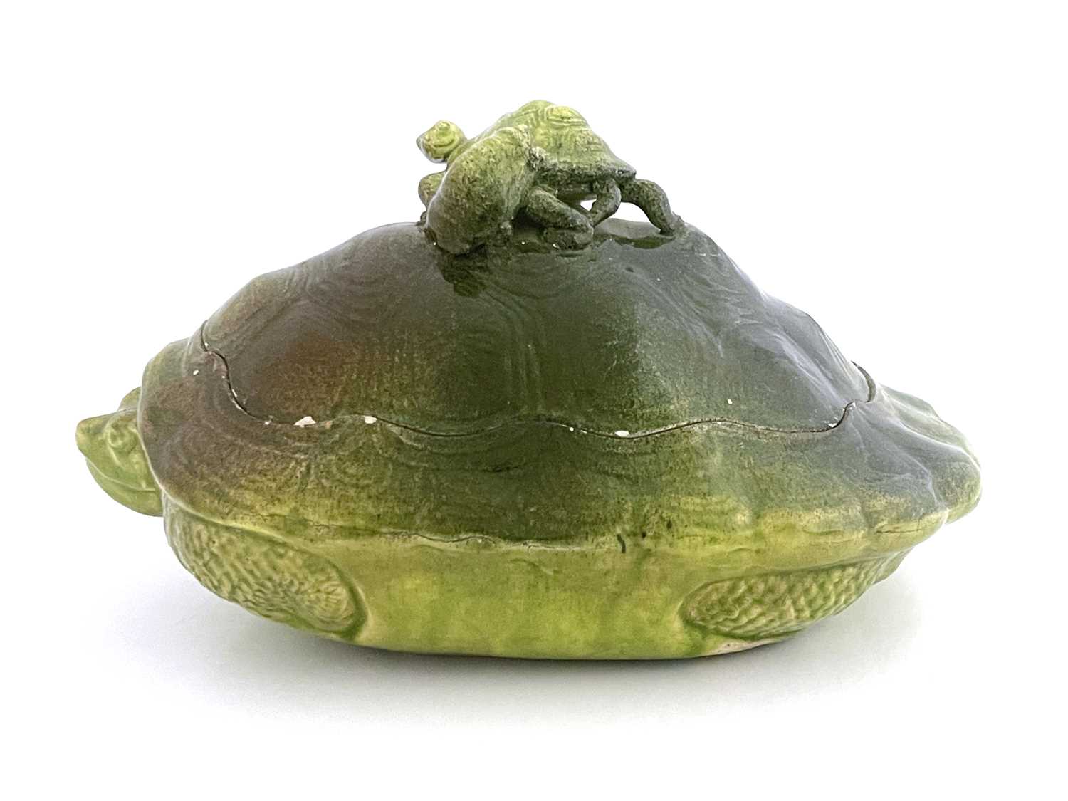 Lot 760 An art pottery turtle soup tureen, circa