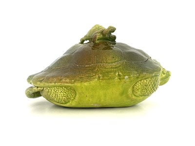 Lot 760 - An art pottery turtle soup tureen, circa 1880,...