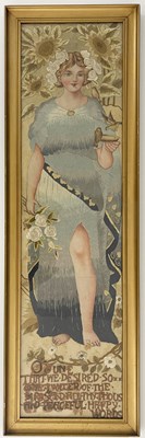 Lot 210 - A Victorian silk embroidered and painted panel,...