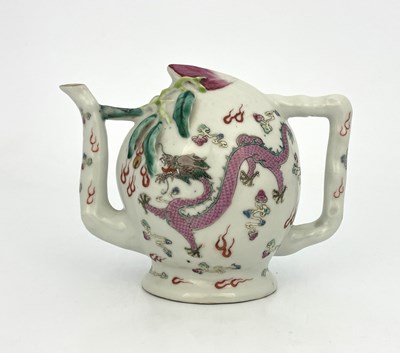 Lot 550 - A Chinese famille rose wine pot, in the form...