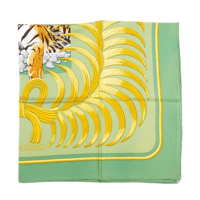 Lot 367 - Hermes, a Tigre Royal silk scarf, designed by...