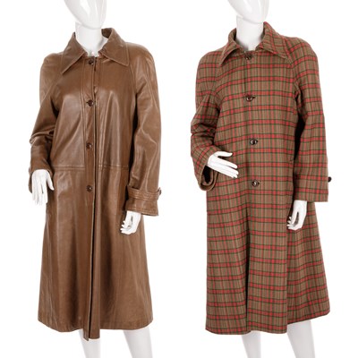 Lot 356 - Gucci, a ladies reversible leather/tweed coat,...