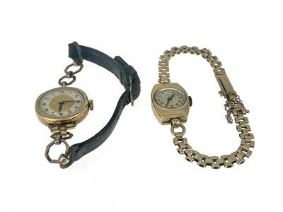 Lot 44 - Two ladies 9 carat gold Art Deco wrist watches,...