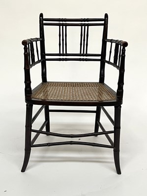 Lot 602 - An Aesthetic Movement armchair, circa 1880,...