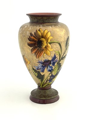 Lot 711 - A Doulton Lambeth faience lustre vase, footed...