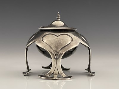 Lot 85 - An Arts and Crafts silver inkwell, Mappin and...