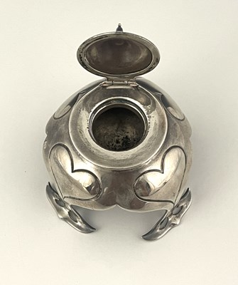 Lot 85 - An Arts and Crafts silver inkwell, Mappin and...