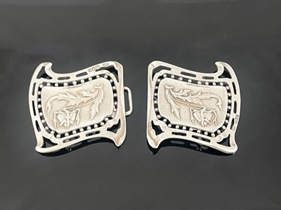 Lot 66 - An Arts and Crafts silver buckle, William...