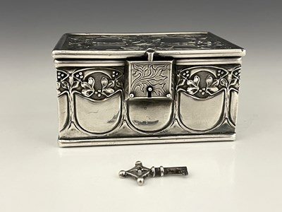 Lot 92 - A Jugendstil silver plated jewellery casket,...