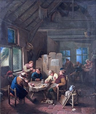 Lot 351 - After Adriaen Ostade, peasants in a tavern...