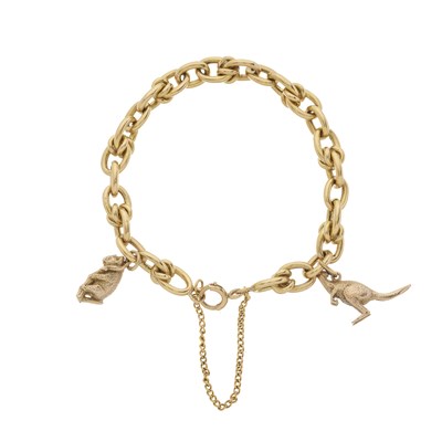 Lot 120 - An 18ct gold charm bracelet