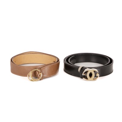 Lot 355 - Gucci, two vintage belts, to include a tan...