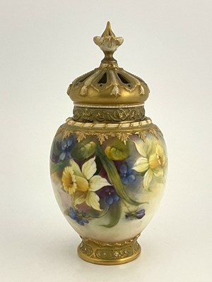 Lot 905 - Ethel Spilsbury for Royal Worcester, a floral...