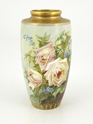 Lot 834 - L Rivers for Minton, a floral painted vase,...