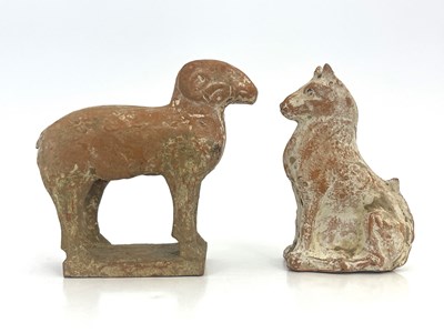 Lot 537 - Two Chinese terracotta tomb figures, probably...