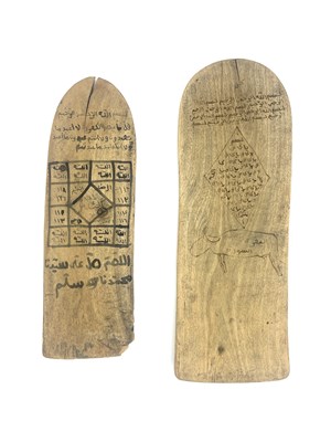 Lot 578 - Two West African Islamic quran board writing...