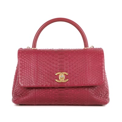 Lot 302 - Chanel, a Coco Handle python handbag, crafted...