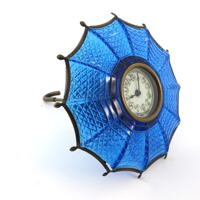 Lot 616 - A novelty pressed glass clock, circa 1890,...