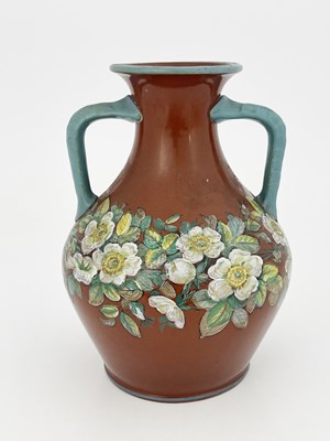 Lot 718 - A 19th century redware Portland vase, probably...