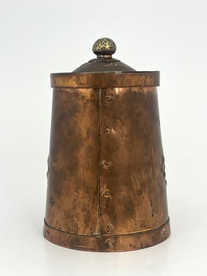 Lot 126 - An Arts and Crafts copper tea canister, circa...