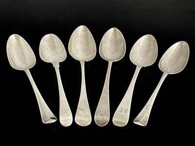 Lot 449 - A group of six silver tablespoons,...