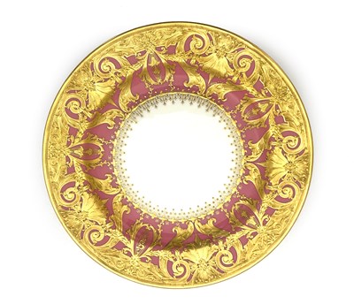 Lot 760 - S.J Russell for Minton, a gilded cabinet plate,...