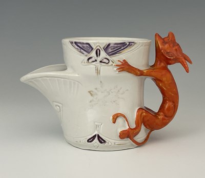 Lot 635 - A Continental porcelain shaving mug,...