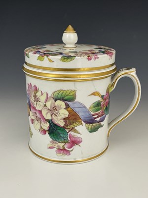 Lot 1019 - A Staffordshire pottery shaving mug/tankard...