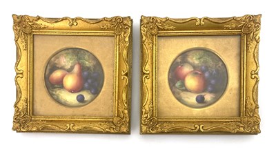 Lot 768 - W Bee for Royal Worcester, a pair of fruit...