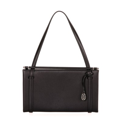 Lot 290 - Cartier, a small black leather handbag,...