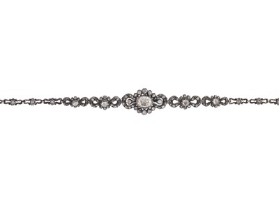 Lot 28 - A 19th century silver and gold diamond bracelet
