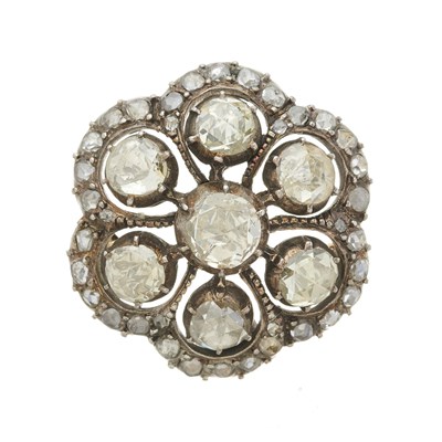 Lot 30 - A late 19th century silver and gold rose-cut diamond brooch