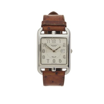 Lot 373 - Hermes, a stainless steel Cape Cod wrist watch,...