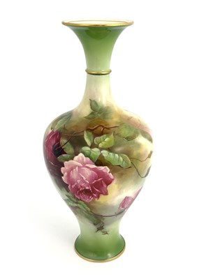 Lot 779 - M E Eaton for Royal Worcester, a rose painted...