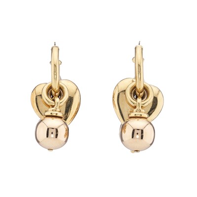 Lot 60 - A pair of 18ct gold hoop earrings