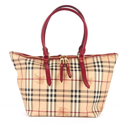 Lot 283 - Burberry, a Haymarket Check coated canvas...