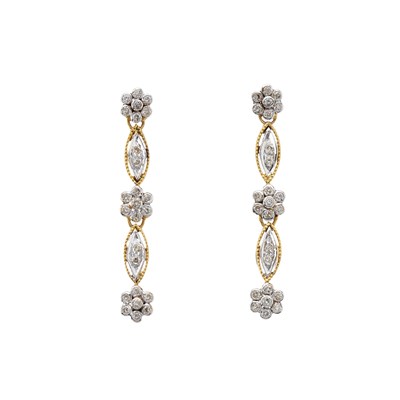 Lot 28 - A pair of 14ct gold brilliant-cut diamond...