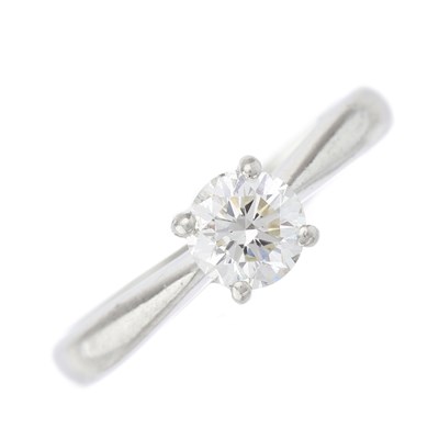 Lot 42 - A platinum brilliant-cut diamond single-stone...