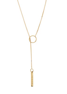 Lot 72 - Gucci, an 18ct gold lariat necklace, with...