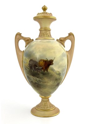 Lot 801 - John Stinton for Royal Worcester, a Highland...