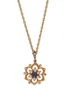 Lot 107 - An early 20th century 9ct gold sapphire and...
