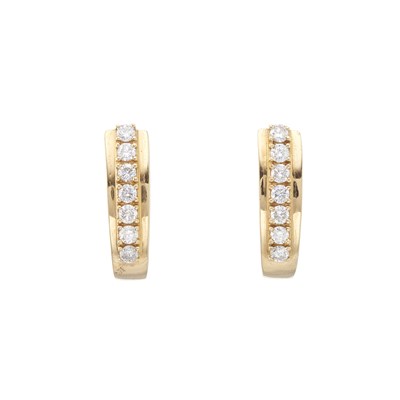 Lot 148 - A pair of 18ct gold brilliant-cut diamond line...